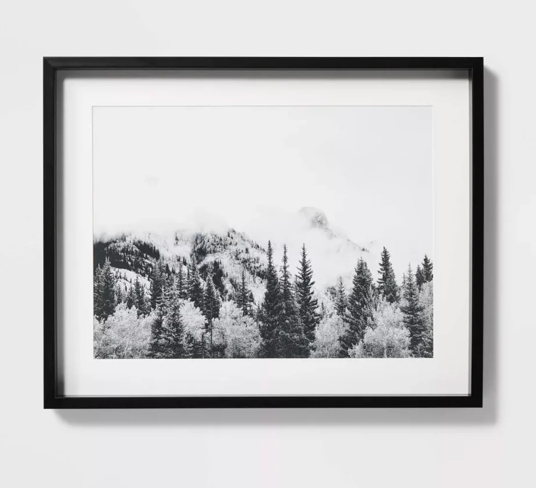 30"x24" Foggy Mountains Framed Wall Art SHOWROOM ITEM