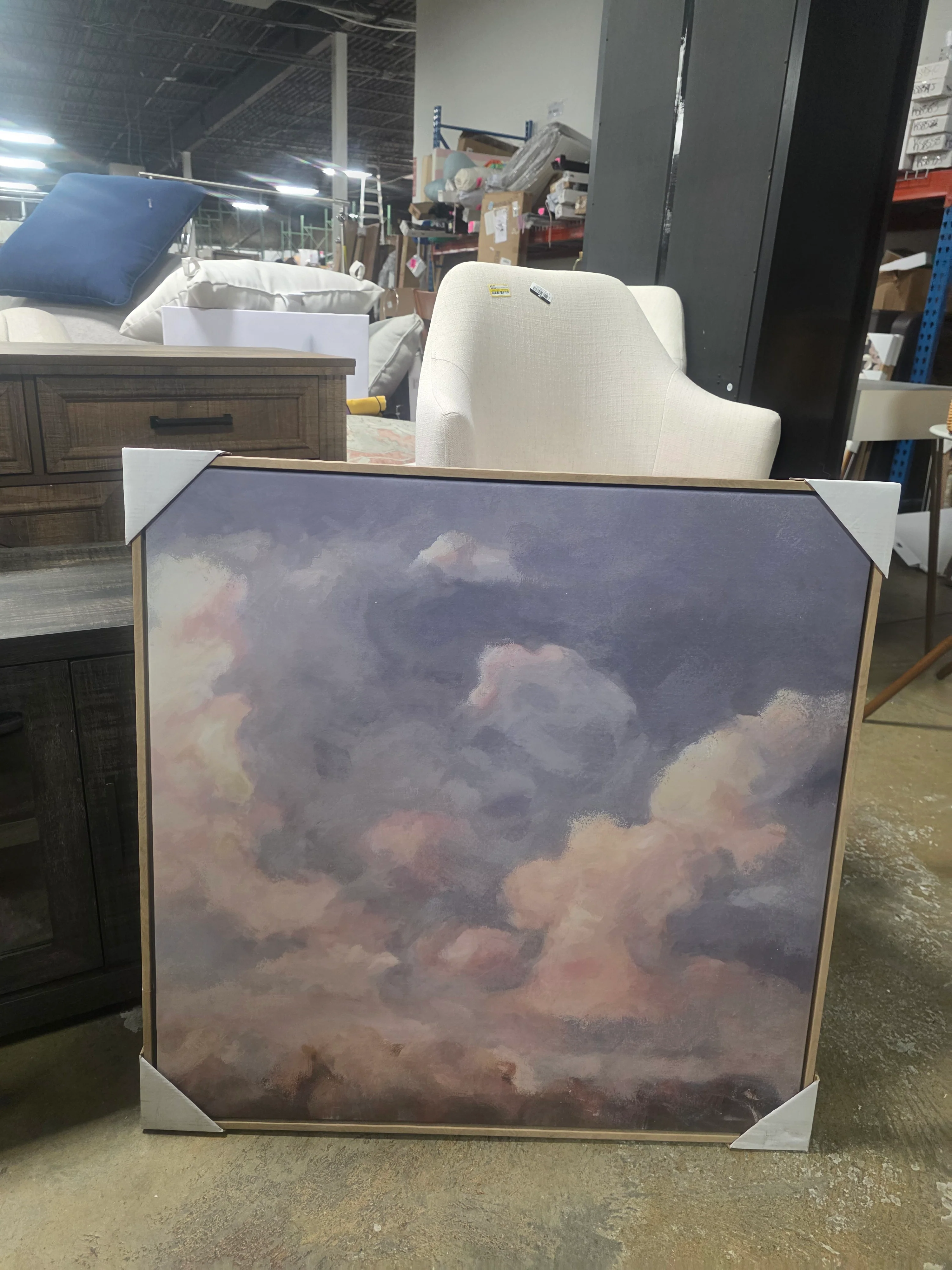 30"x30" Clouds Framed Canvas - Threshold™ designed with Studio McGee - SHOWROOM ITEM  - Image 2