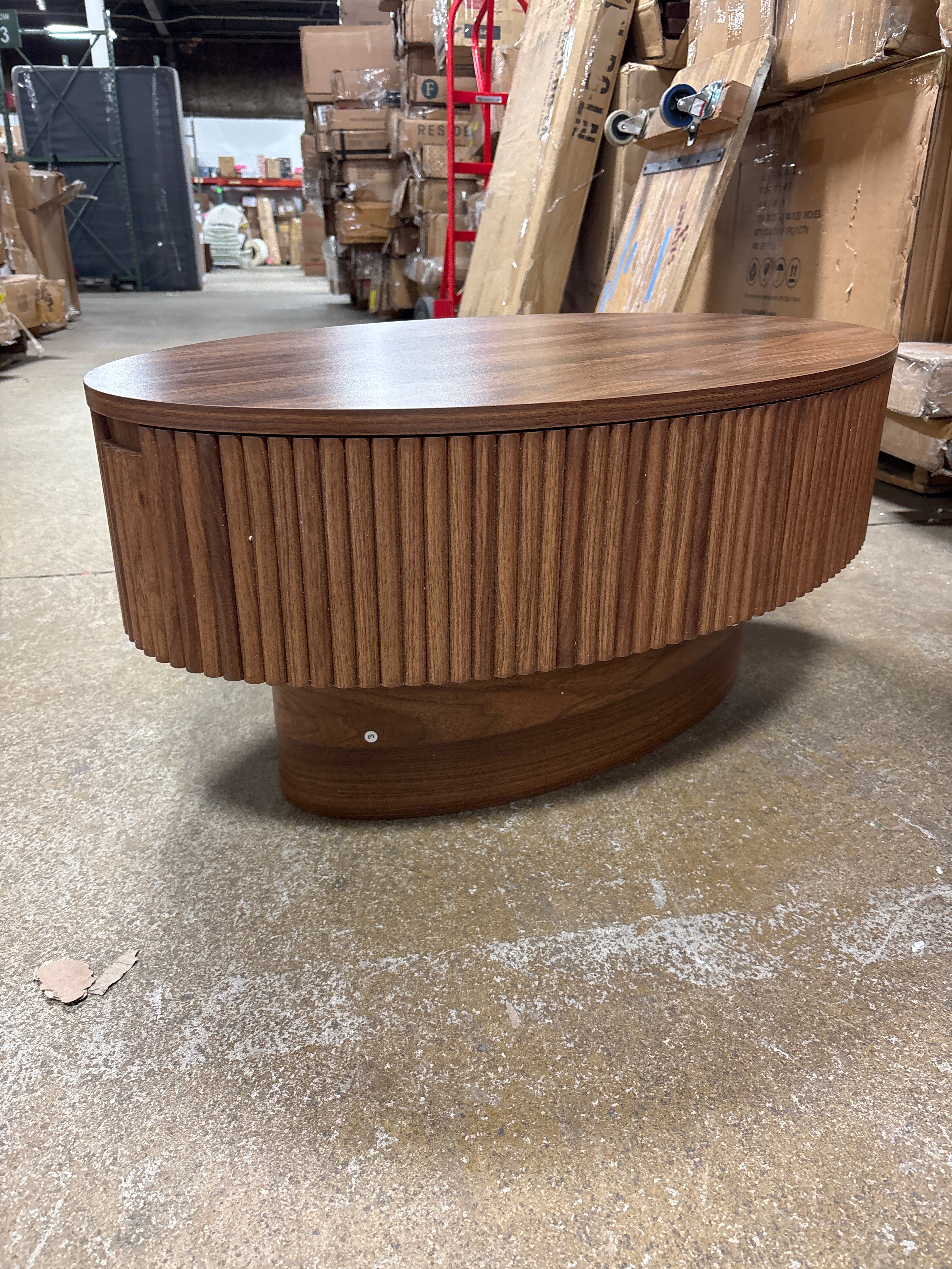 31.5" Modern Oval Coffee Table with Hidden Storage SHOWROOM ITEM - Image 2