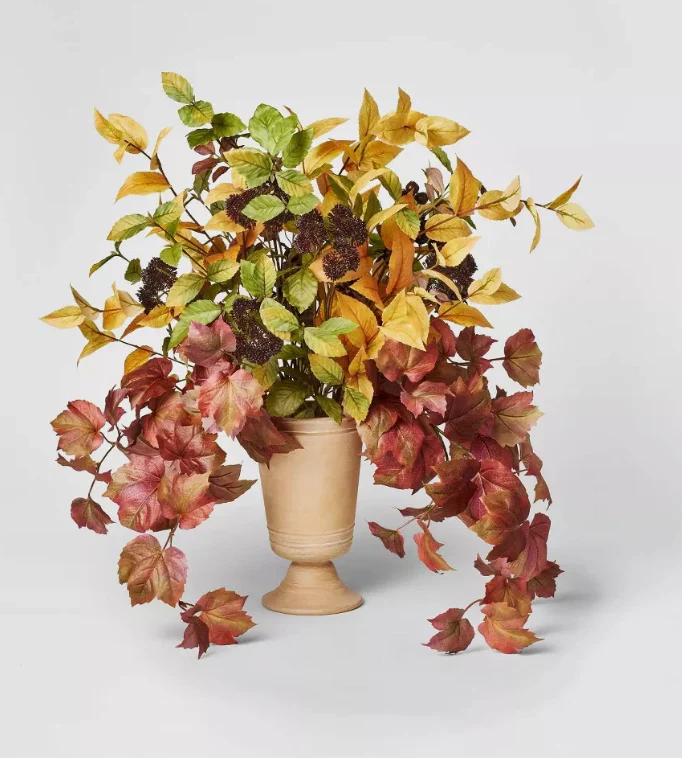 31" XL Fall Leaf Artificial Statement Arrangement - Threshold designed SHOWROOM ITEM - Image 2