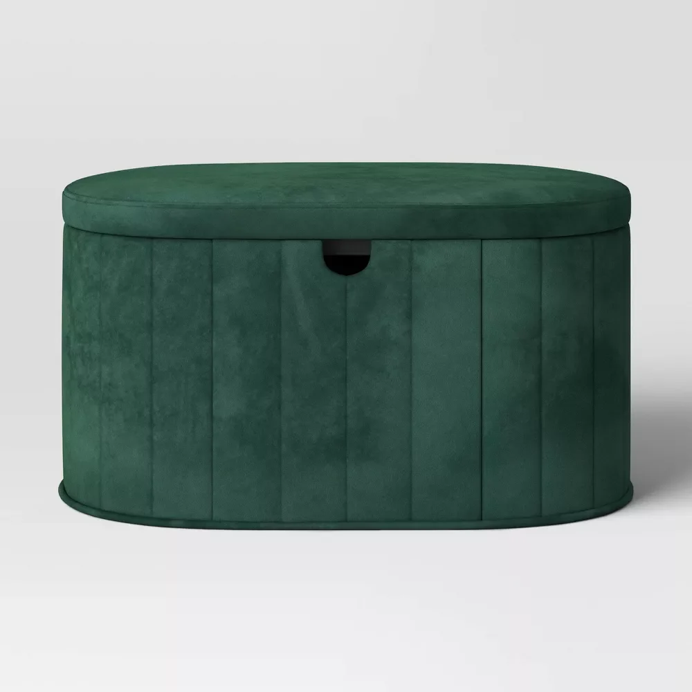 Folding Double Storage Bench Green