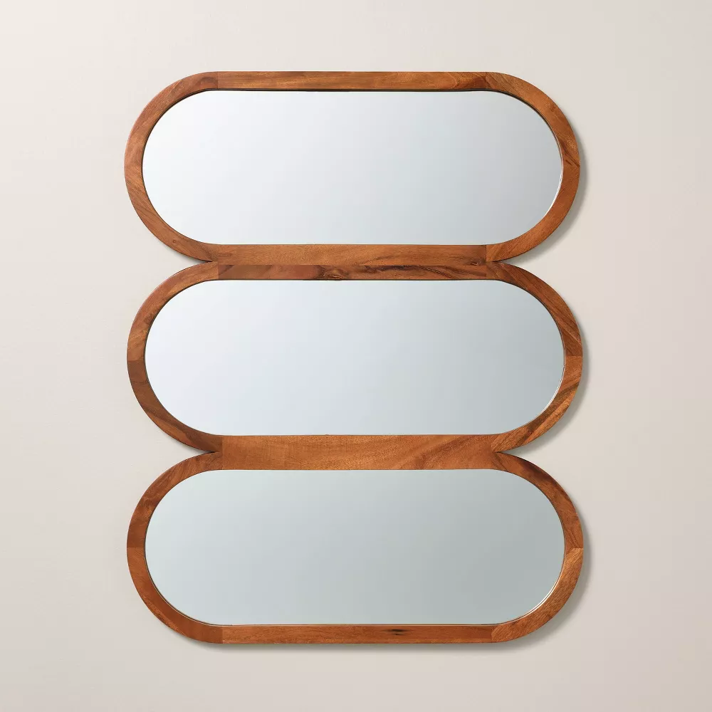Wood Framed Triple Oval Mirror - Image 3