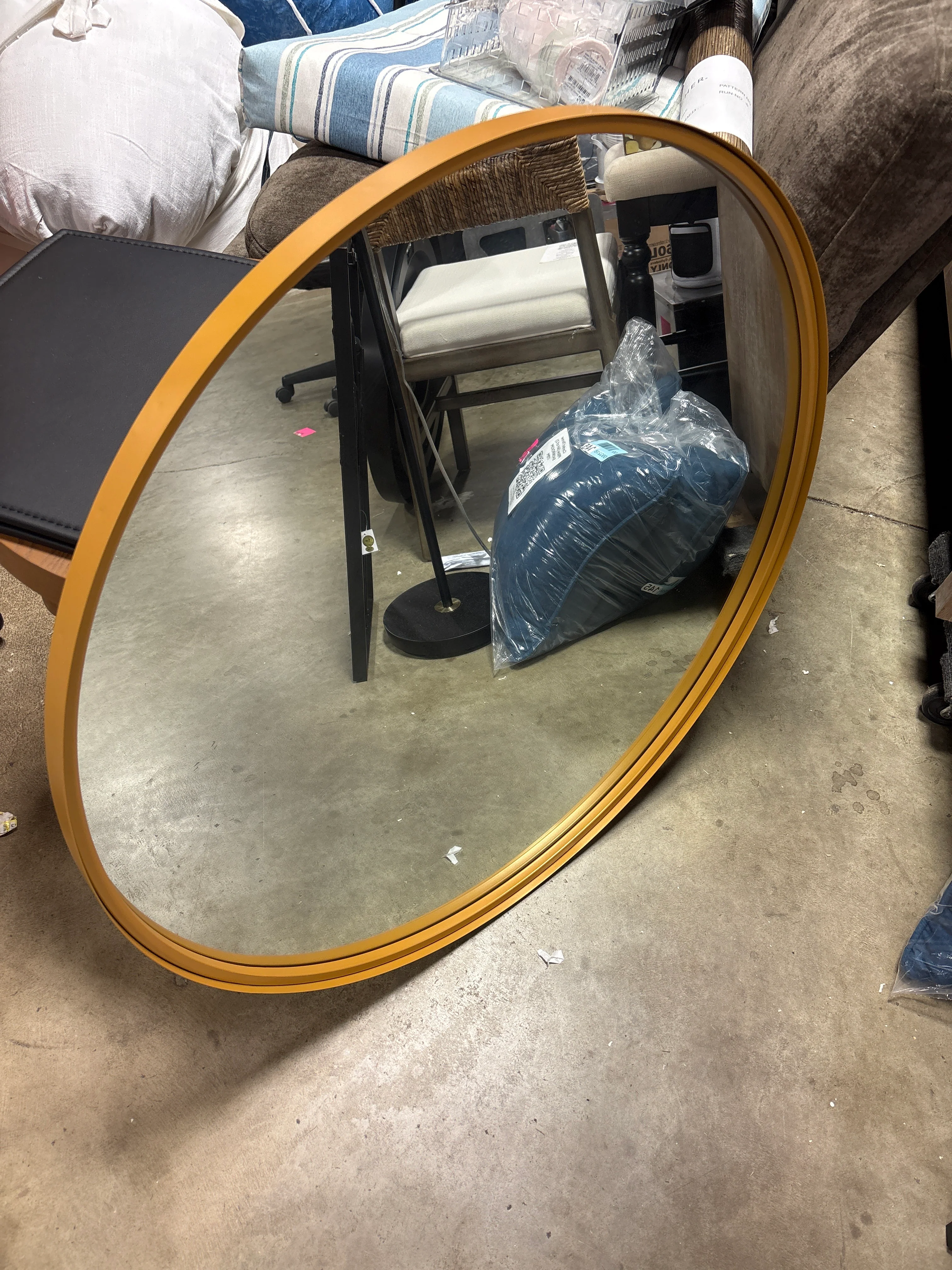 34" Round Decorative Wall Mirror Brass - Threshold™ designed with Studio McGee: Large, Wall-Mounted, Traditional Style SHOWROOM ITEM - Image 2