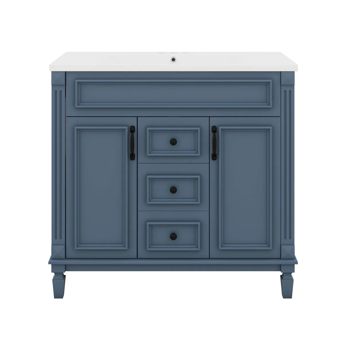 Wood Bathroom Vanity, Blue
