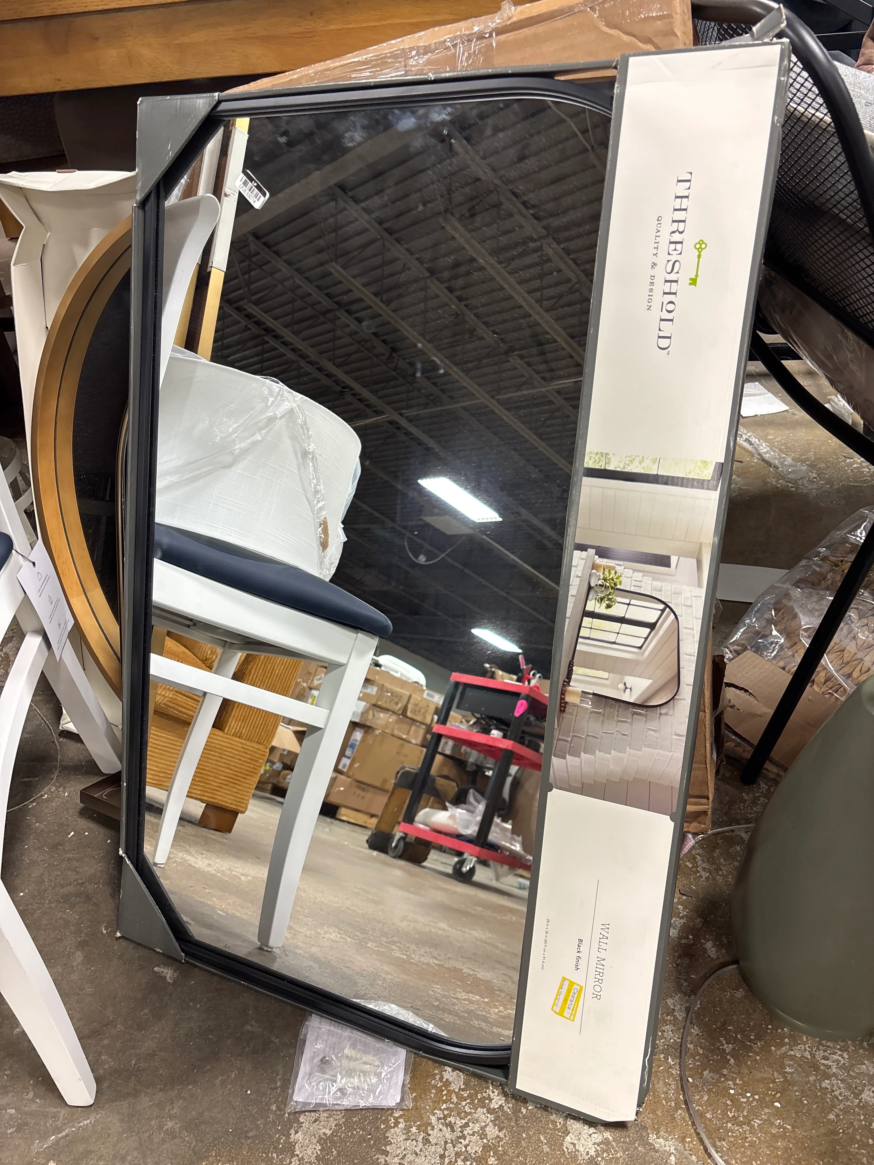 36" x 24" Over the Mantel Mirror - Black SHOWROOM ITEM - Image 2