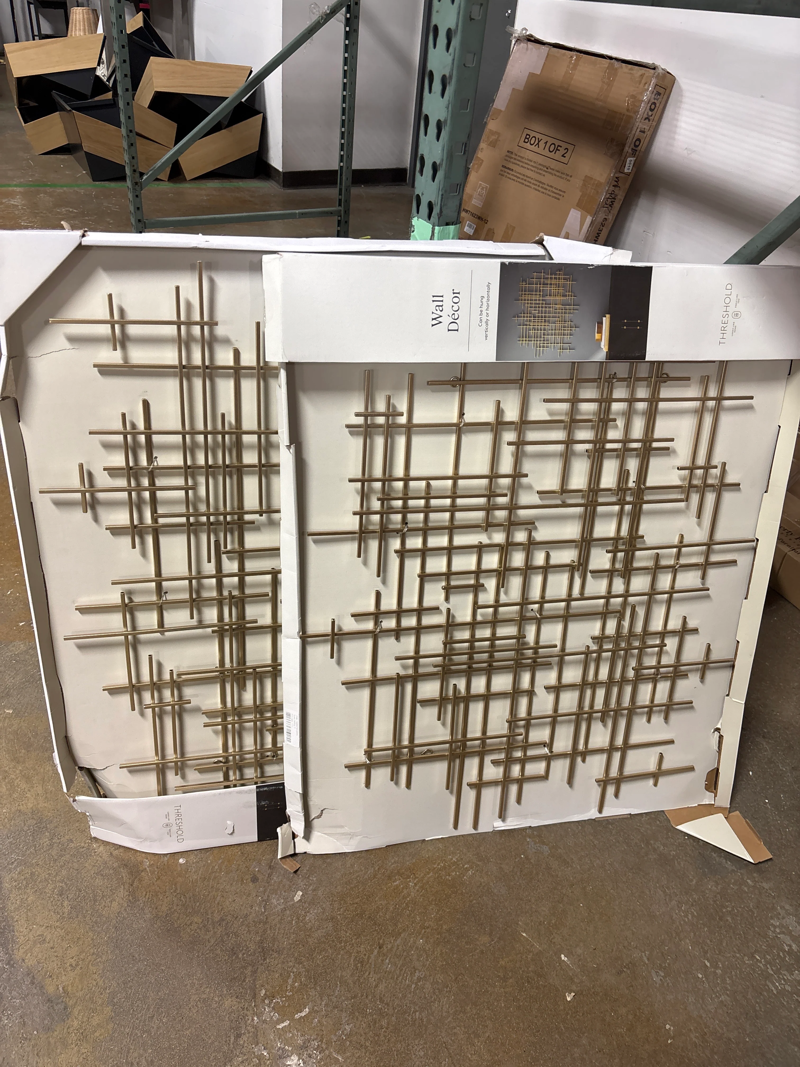 36"x30" Mid-Century Metal Wall Décor Gold SHOWROOM ITEM - Image 2