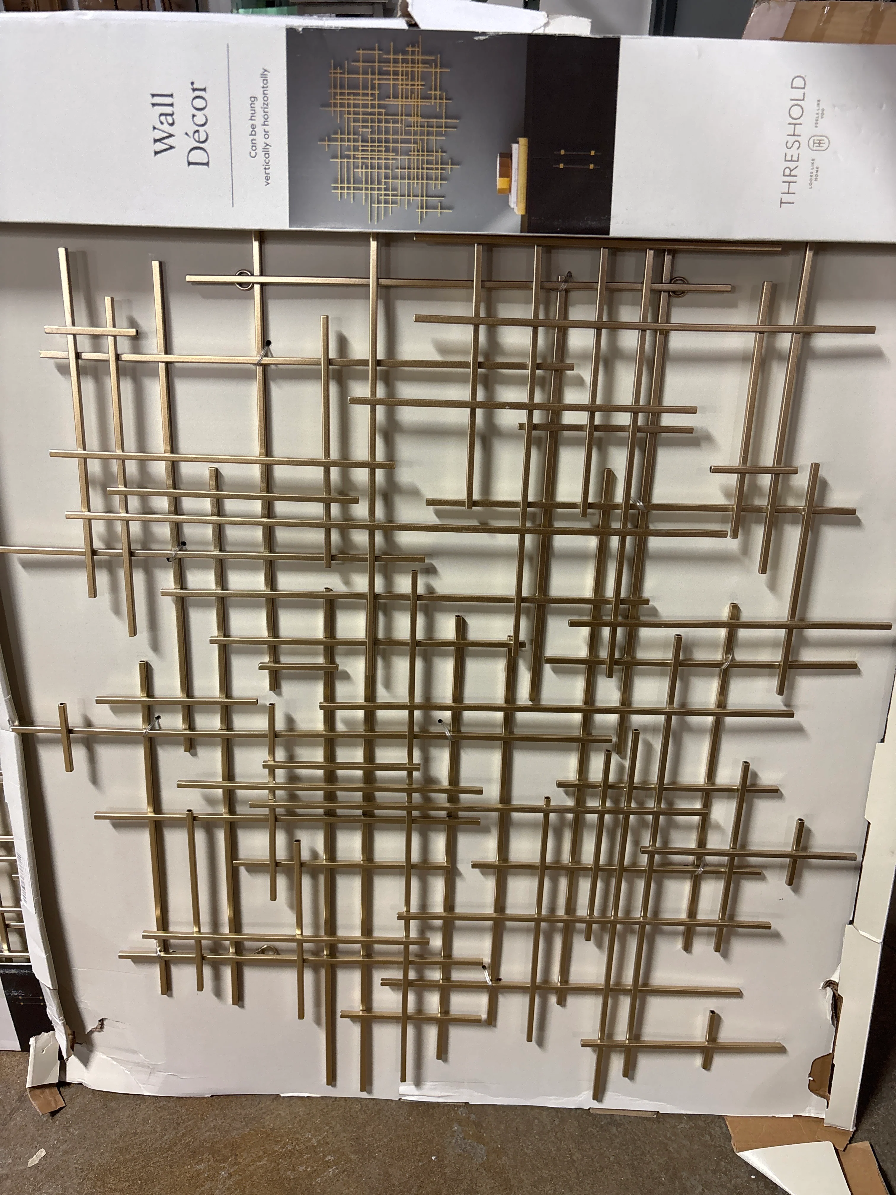 36"x30" Mid-Century Metal Wall Décor Gold SHOWROOM ITEM - Image 3
