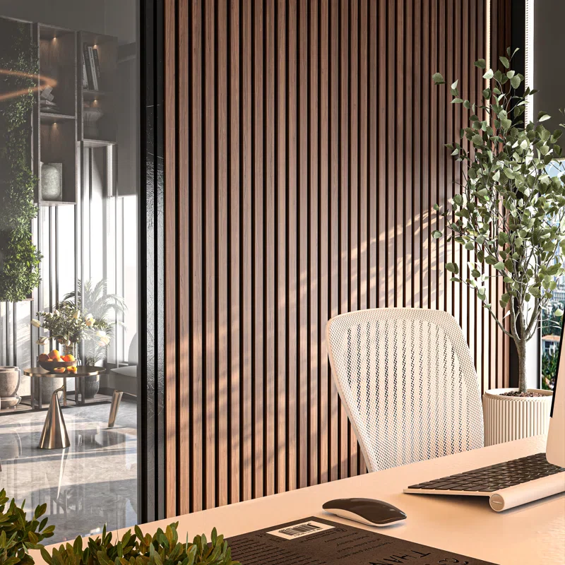 3D Acoustic Soundproof Wood Slat Wall Panel (Set of 2) - Image 4