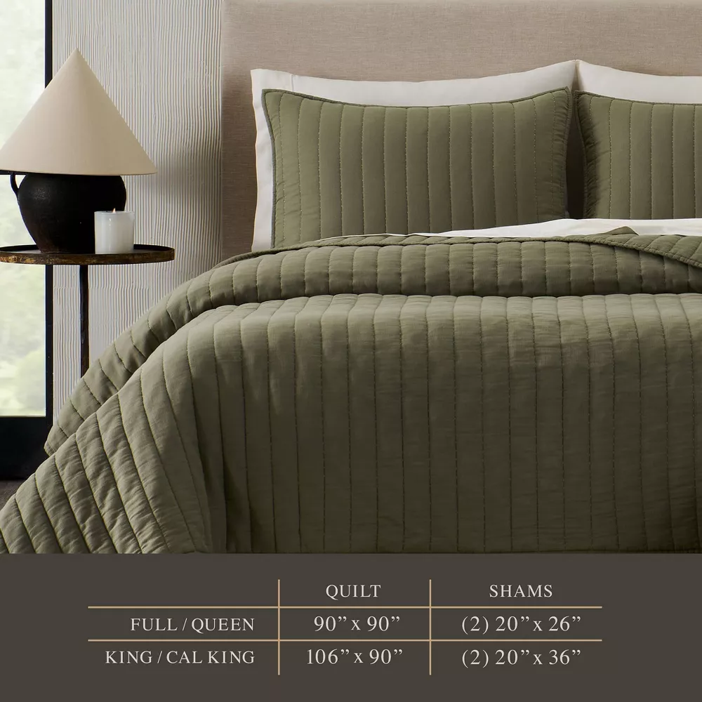 Channel Rice Stitch Gauze Quilt Green Full/Queen