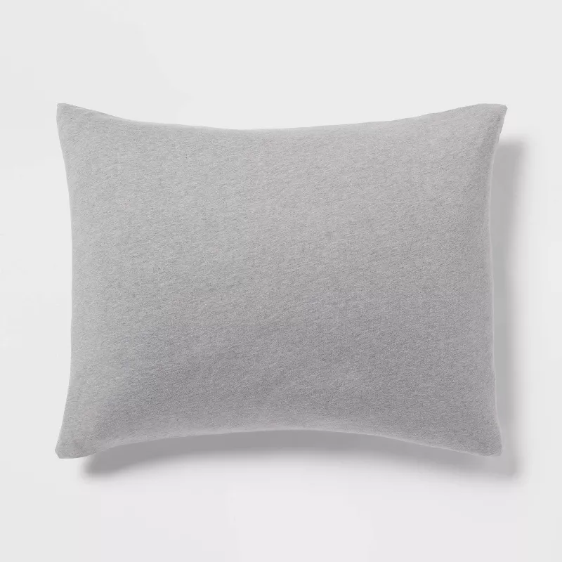 3pc Full/Queen Jersey Comforter and Sham Set Gray Heather - Image 2