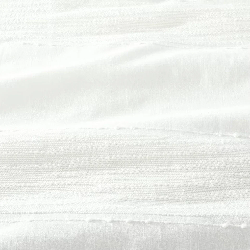 3pc Full/Queen Slub Stripe Comforter Set Cream - Image 4
