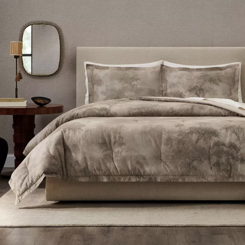 3pc King 'Walk in the Woods' Cotton Comforter Set Brown - Image 2