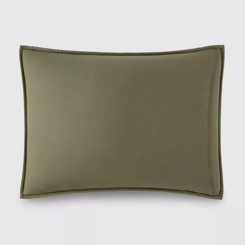 3pc King Channel Rice Stitch Gauze Quilt Set Green - Image 2