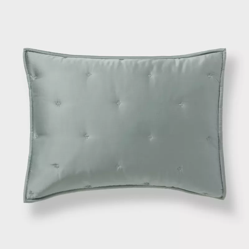 3pc King Comforter and Sham Set Light Teal Green SHOWROOM ITEM - Image 3