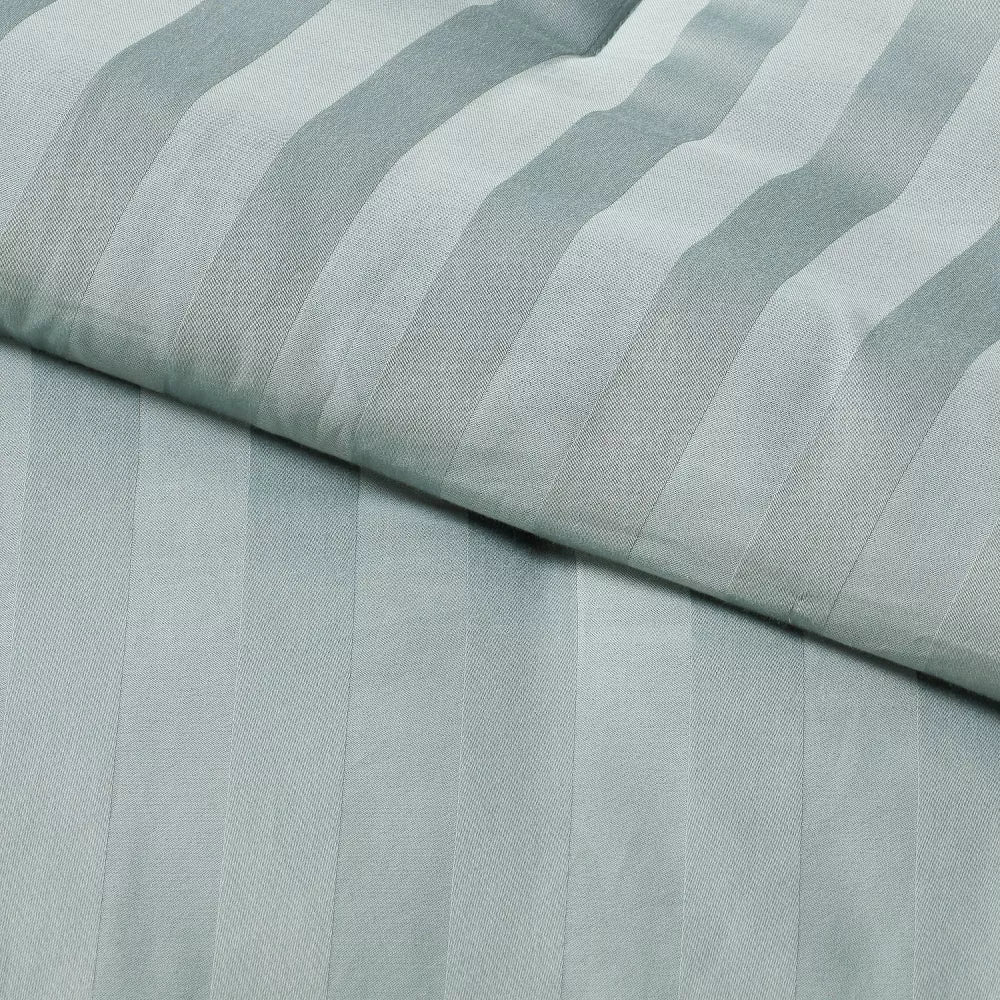 3pc King Luxe Striped Damask Comforter and Sham Set Light Teal Green - Image 5