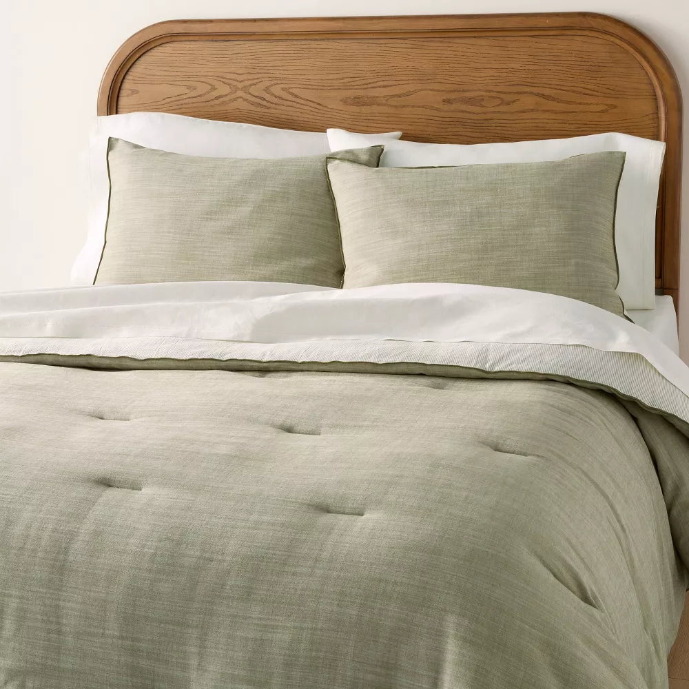 3pc King Reversible Comforter Set Green - King - Image 2