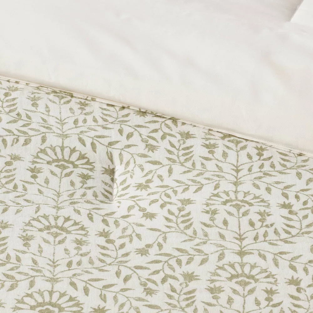 3pc King Traditional Vine Printed Comforter Green - Image 3