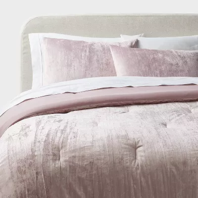 3pc Luxe Distressed Crinkle Velvet Comforter and Sham Set - King - Image 2