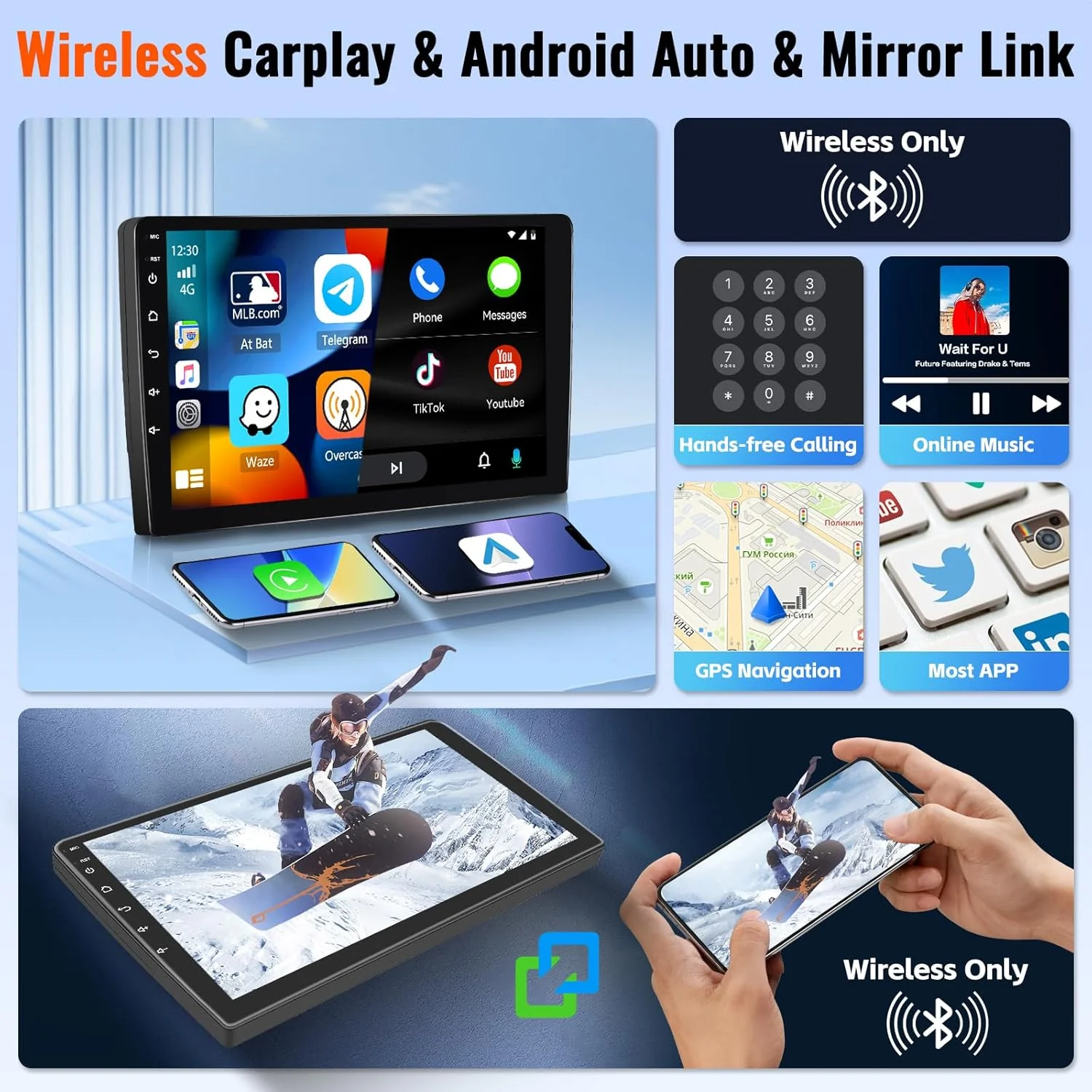 Android 15 Car Radio for Ford Escape Kuga with Wireless CarPlay Android Auto - Image 4