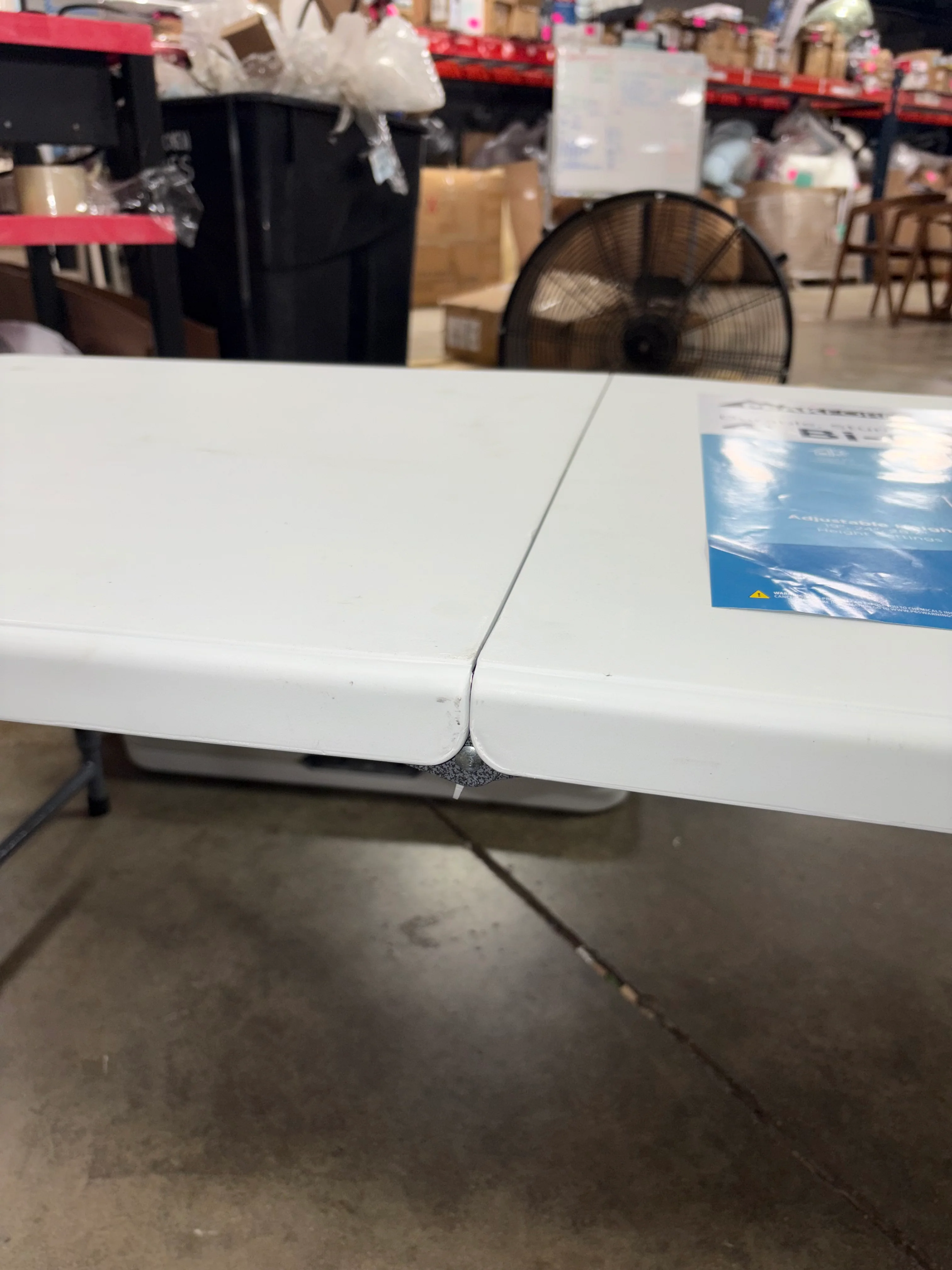 Adjustable Height Folding Table Off White - Image 9