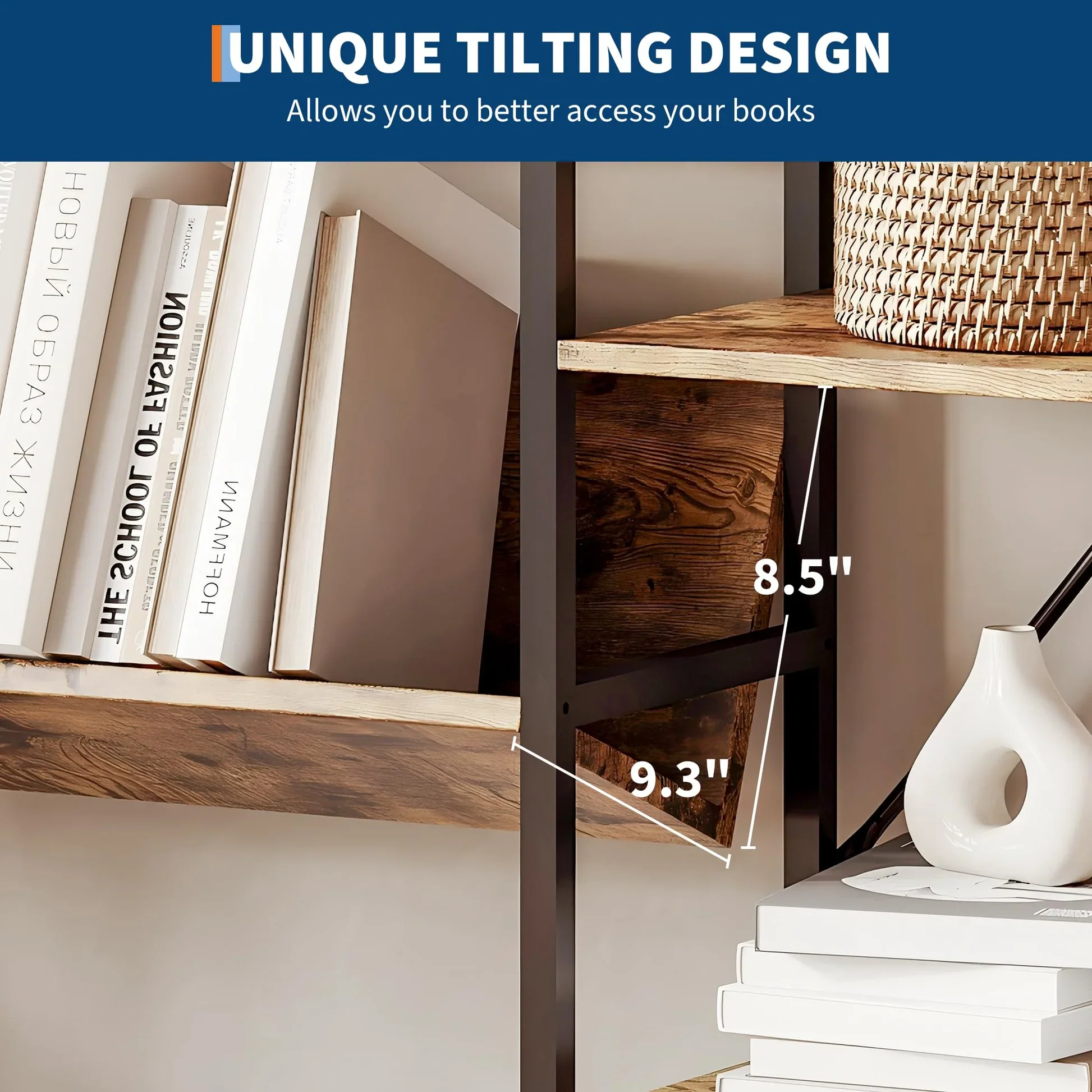 4 Tier Industrial Bookcase - Image 3