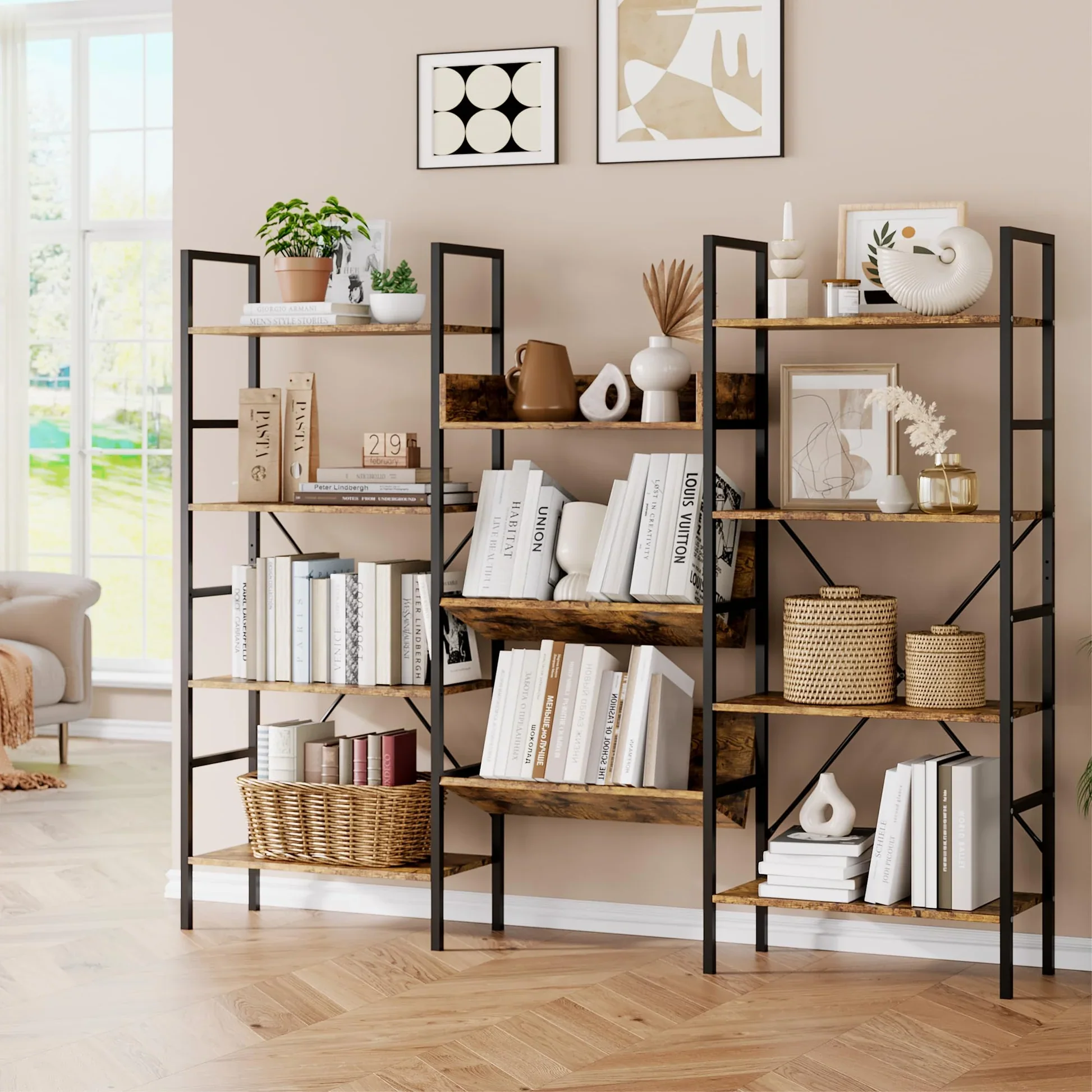 4 Tier Industrial Bookcase - Image 5