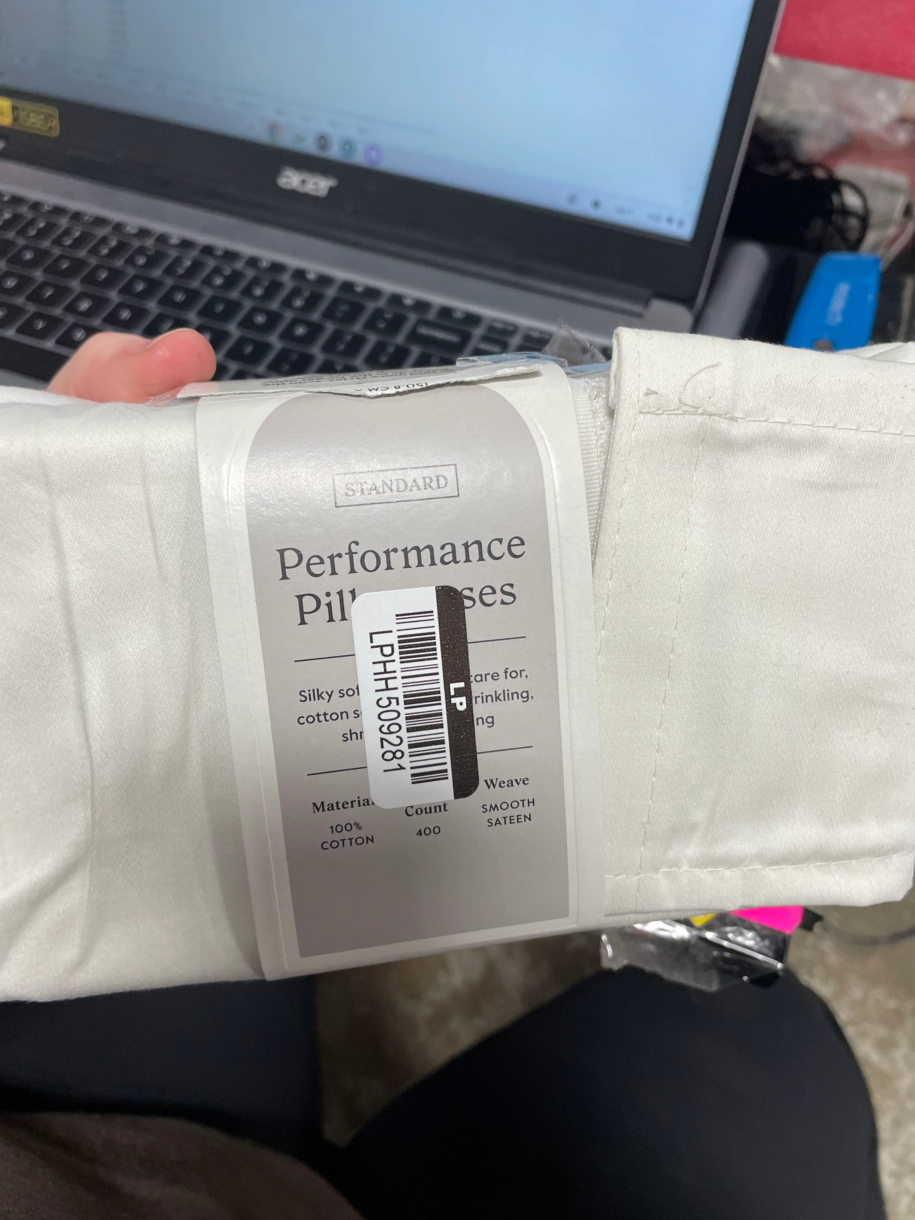 400 Thread Count Solid Performance Pillowcase Set of 2 - Image 6