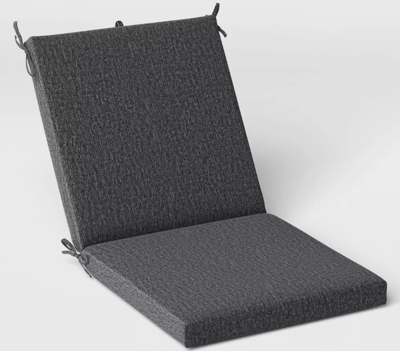 43"x21" Solid Woven Outdoor Chair Cushion Charcoal - Threshold™ SHOWROOM ITEM