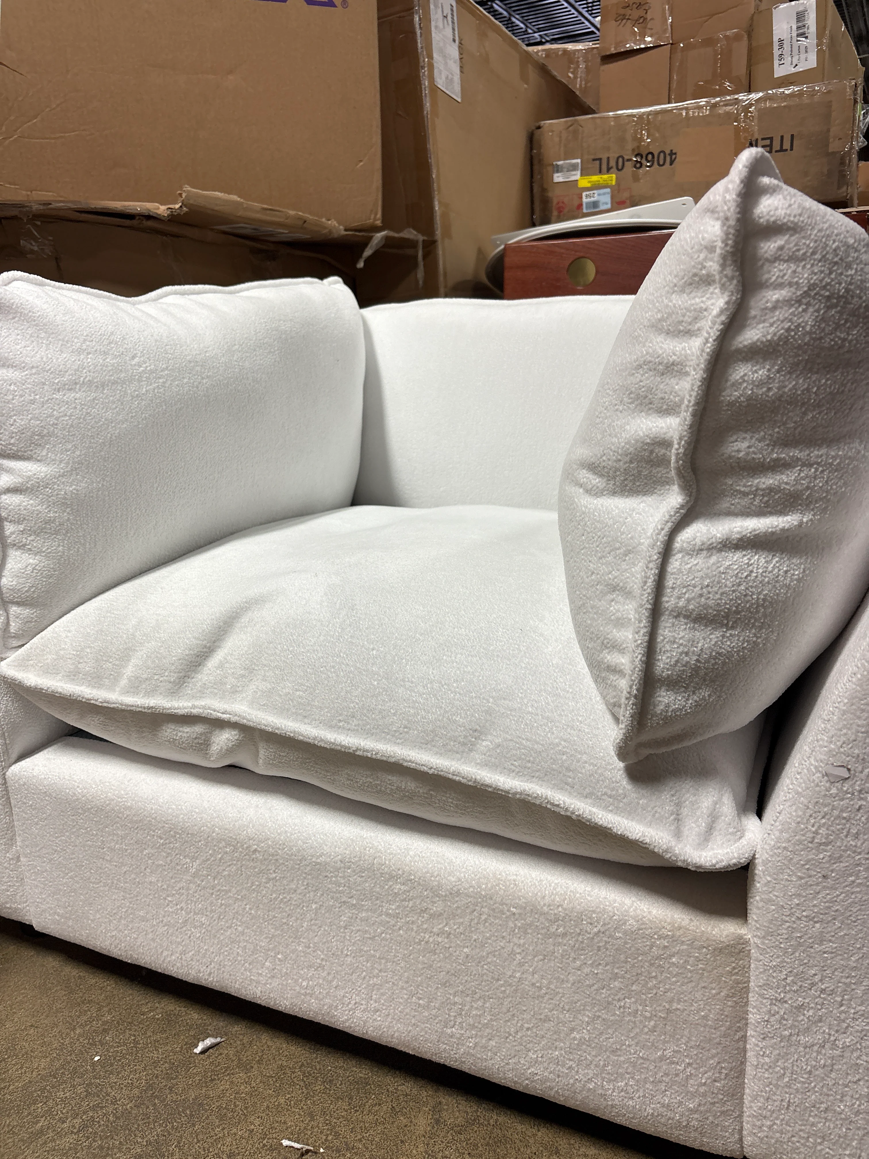 44.49" Wide Upholstered Plush Accent Chair With Square Arms For Living Room Bedroom SHOWROOM ITEM - Image 3