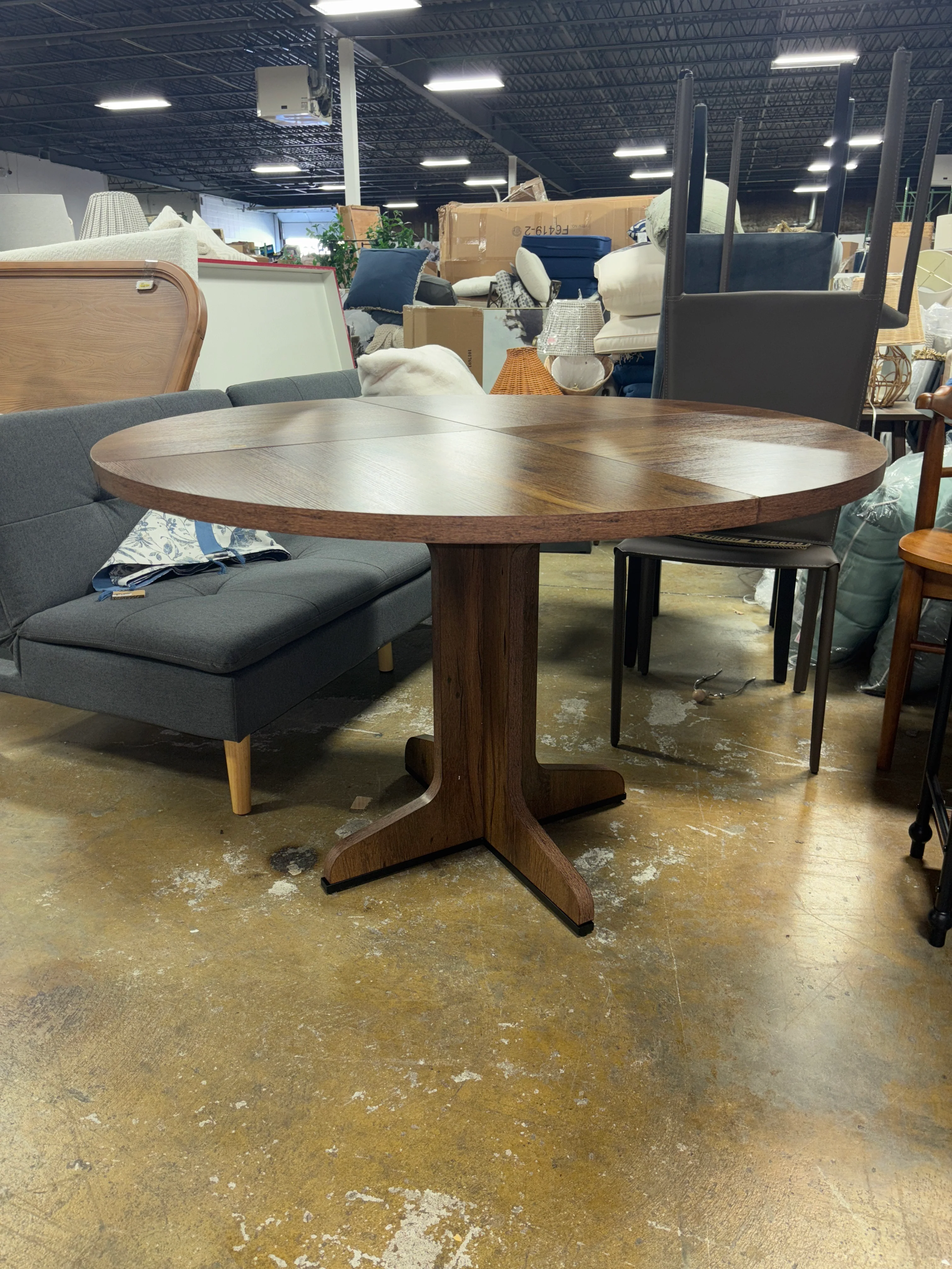 47" Round Dining Table for 4 - Brown SHOWROOM ITEM - Image 2