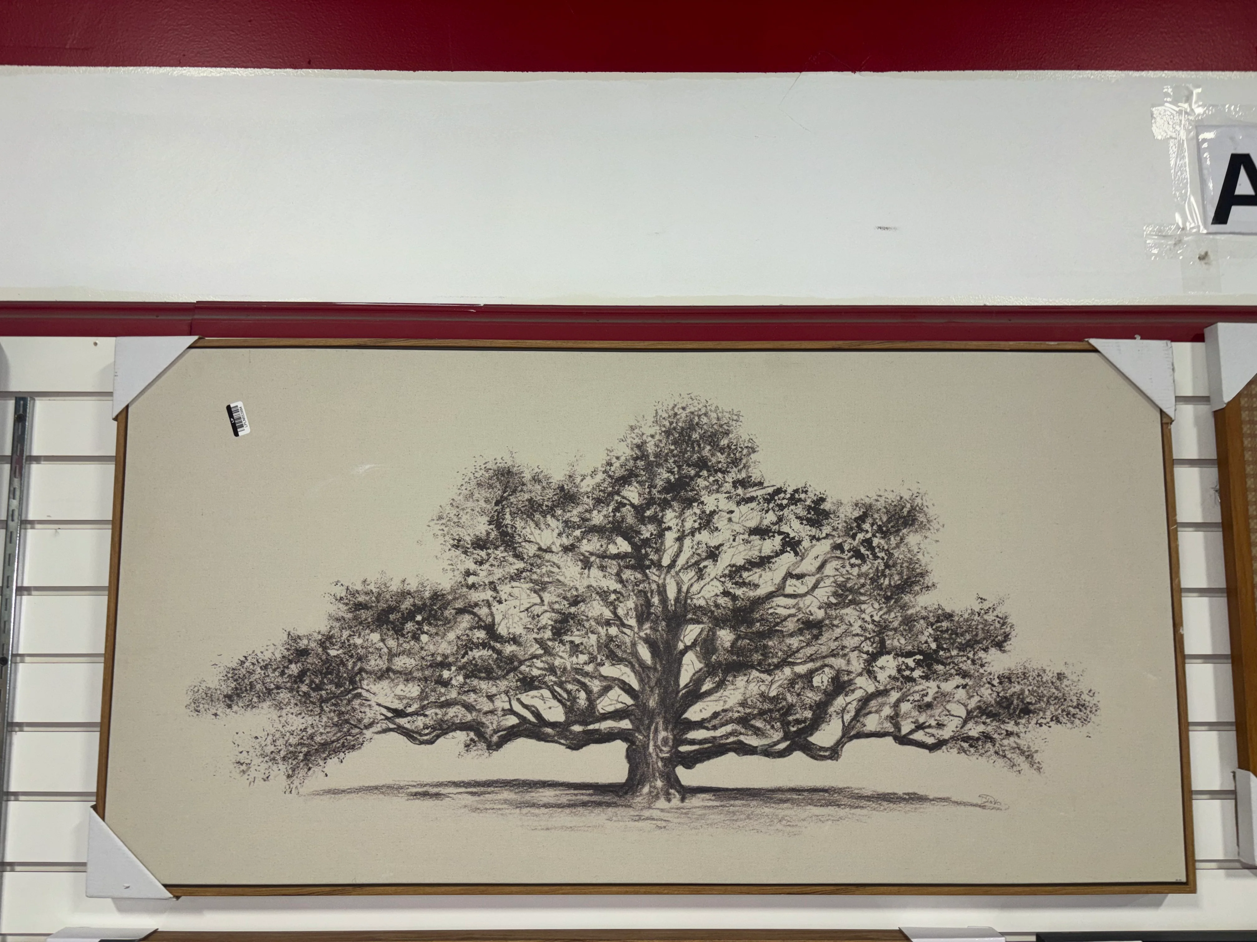 47" x 24" Pen and Ink Tree Framed Wall Canvas SHOWROOM ITEM - Image 2