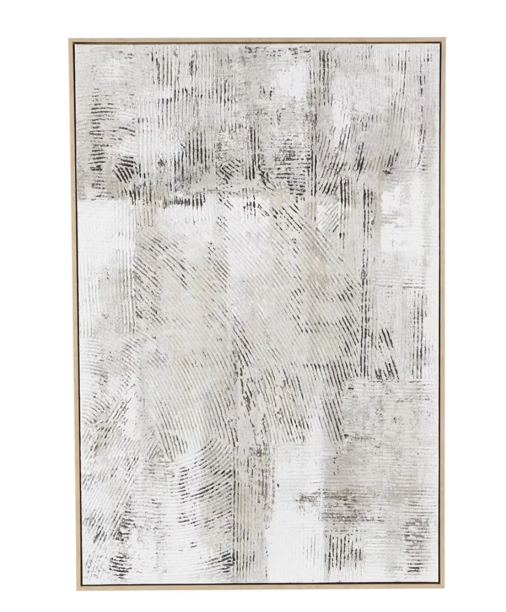 49"x33" Wooden Abstract Textured Framed Wall Art with Wooden Frame SHOWROOM ITEM