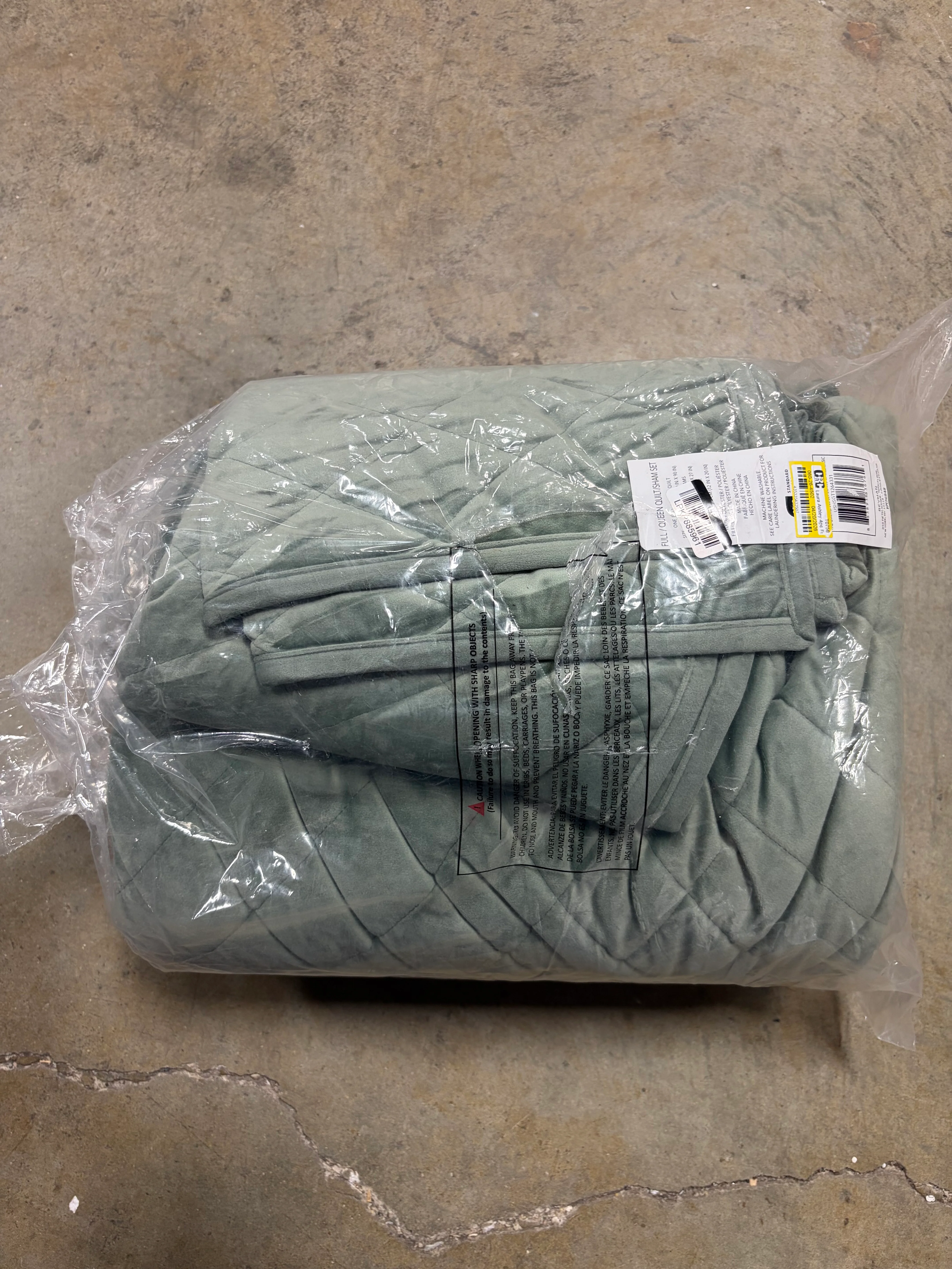 4pc Full/Queen Diamond 100% Polyester Quilt Bedding Set Green - Image 8