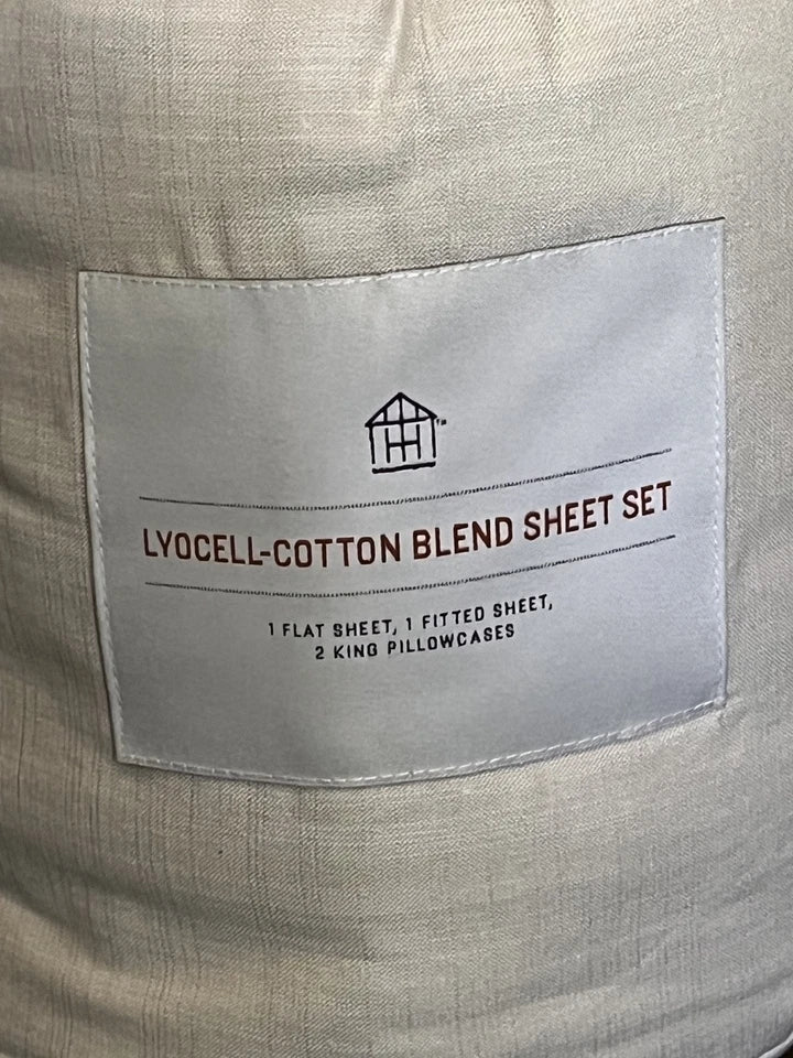 4pc Lyocell/Cotton/Linen Blend Sheet Set - King - Image 3