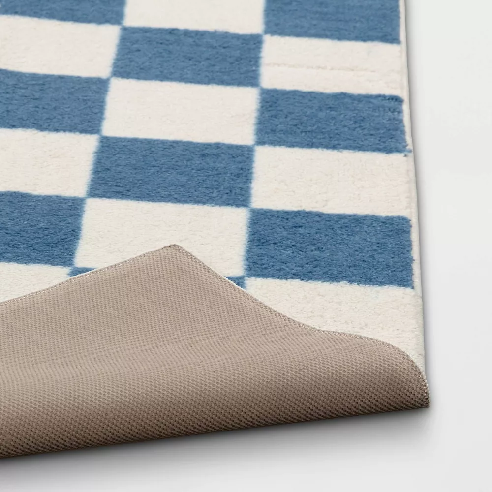 Area Kids' Rug Checker Blue 4'x5'5" - Image 2