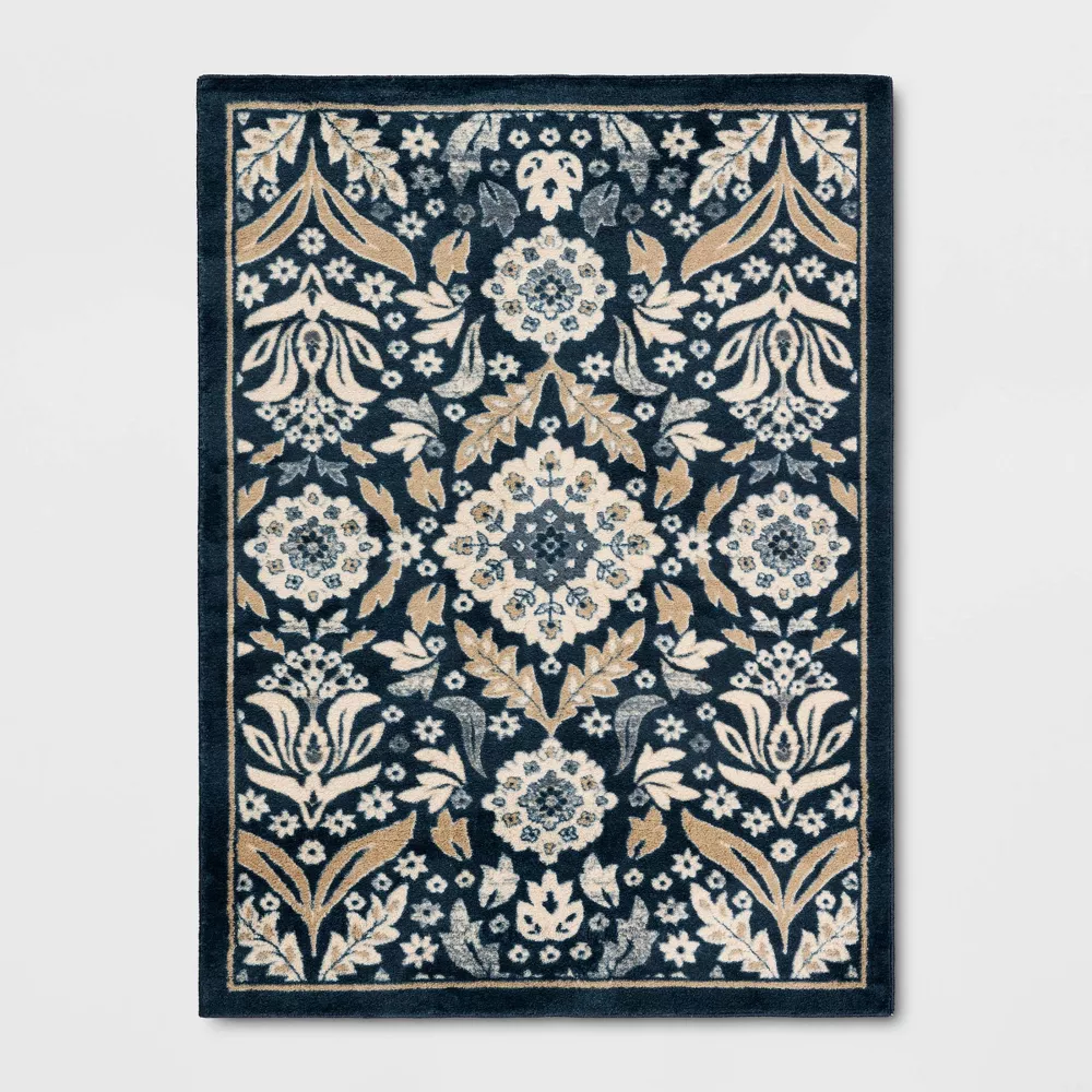 Persian Area Rug Blue 4'x5'6"