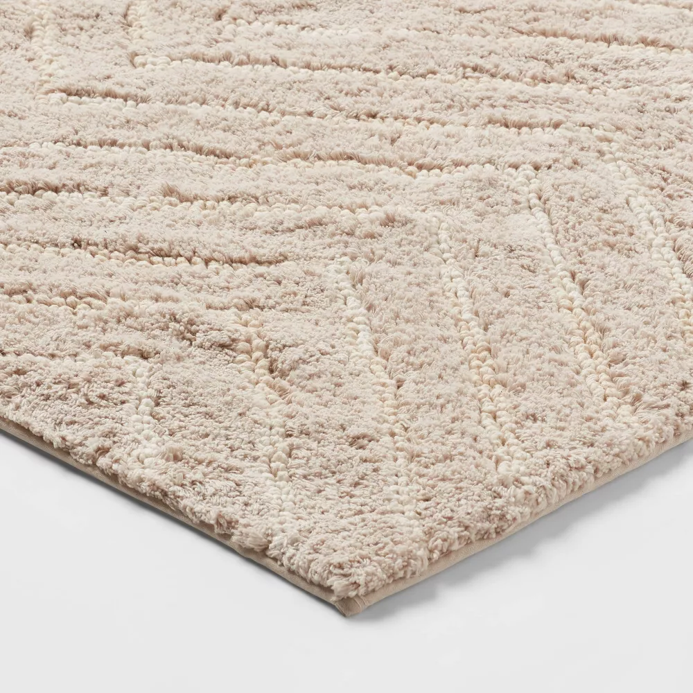 Tufted Cotton Chevron Kids' Rug Beige 4x6 - Image 2