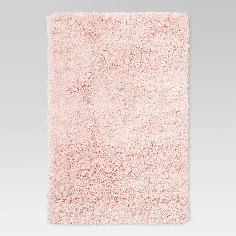 Washable Plush Shag Accent Rug Pink 4'x5'6"