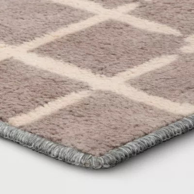4'x5'6" Washable Small Checkered Area Rug Gray - Image 4
