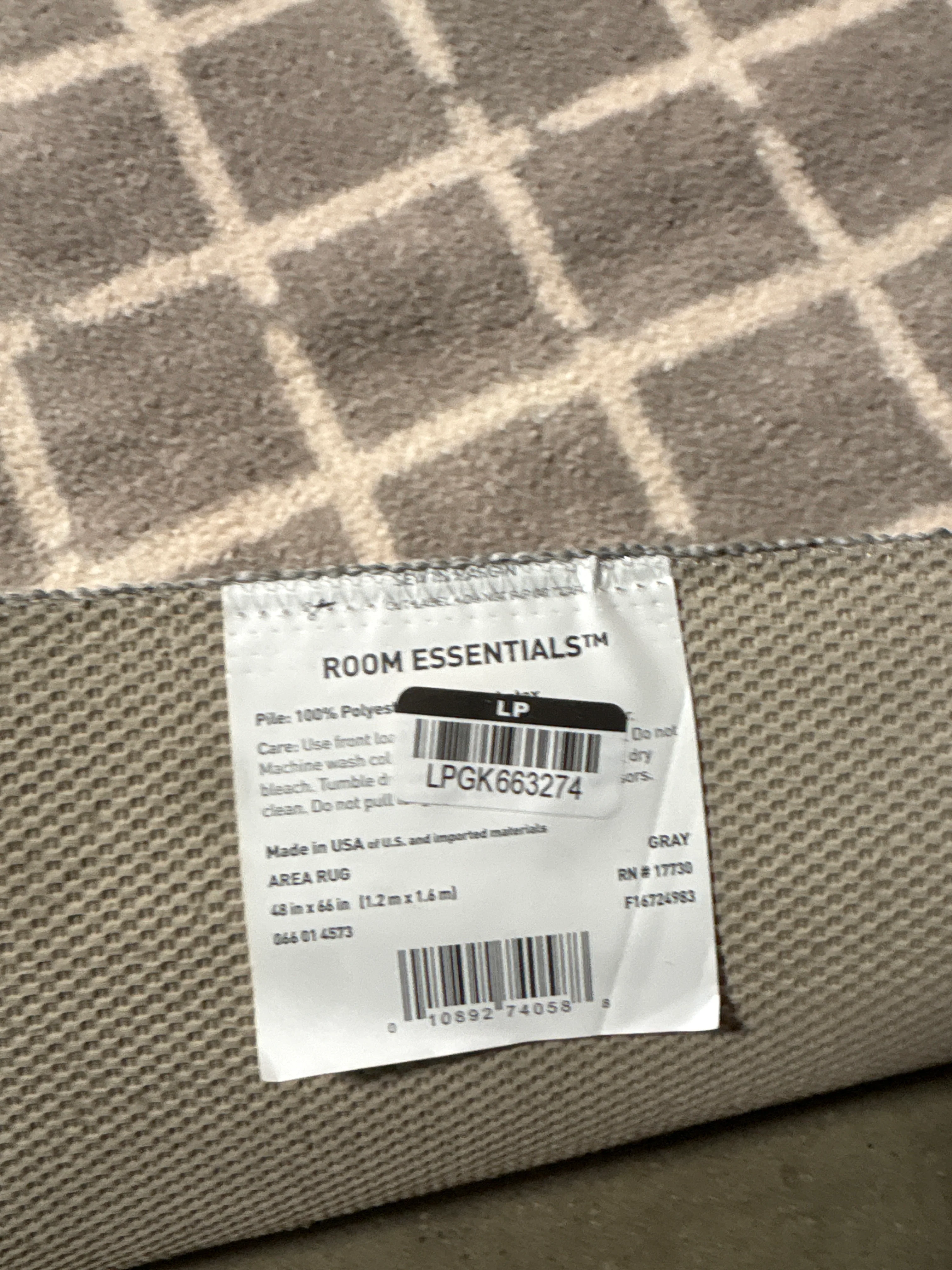 4'x5'6" Washable Small Checkered Area Rug Gray - Image 6