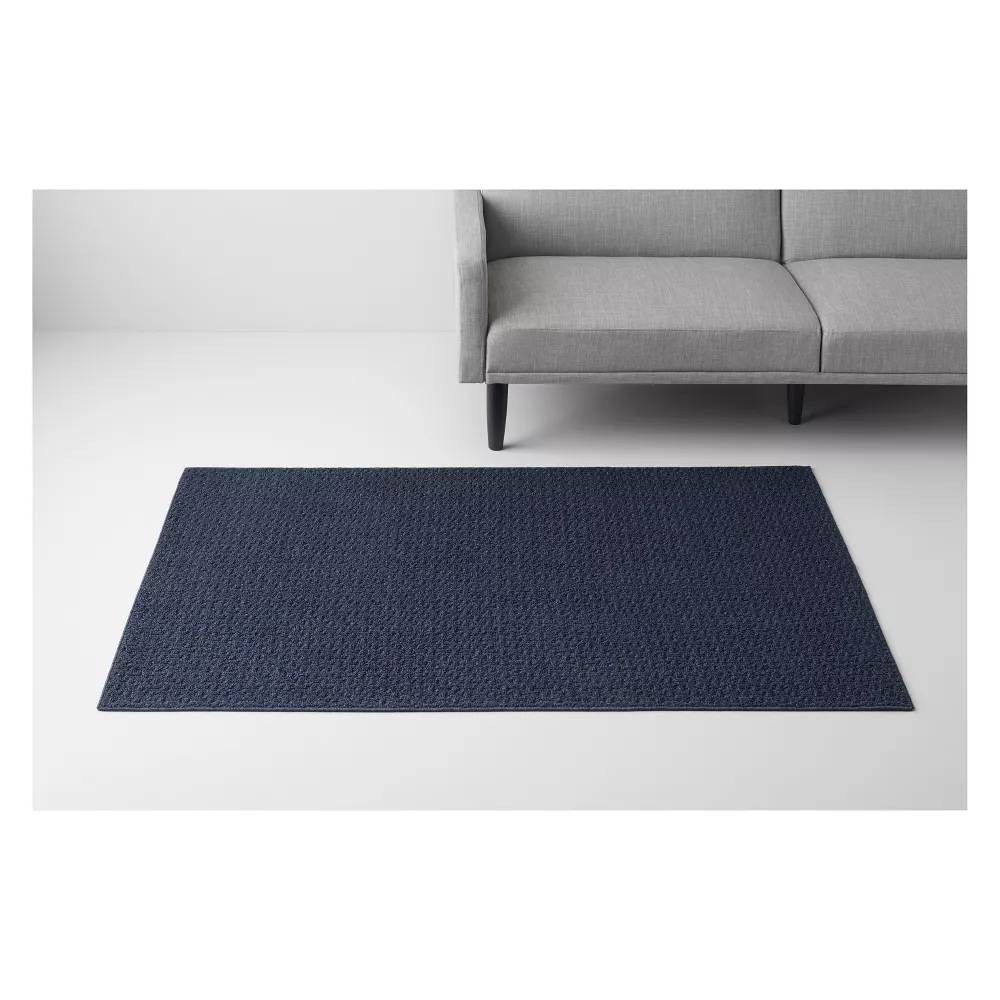 Washable Solid Machine Tufted Accent Rug Blue 4'x6' - Image 2