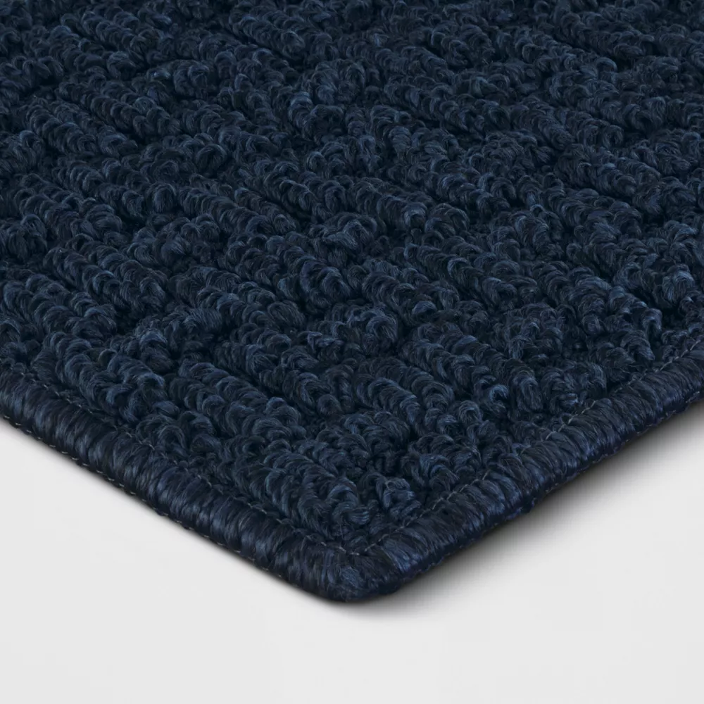 Washable Solid Machine Tufted Accent Rug Blue 4'x6' - Image 4
