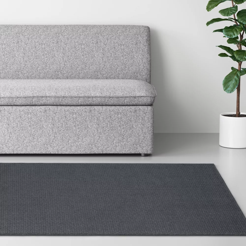 4'x5'6" Washable Solid Machine Tufted Accent Rug Gray - Image 3