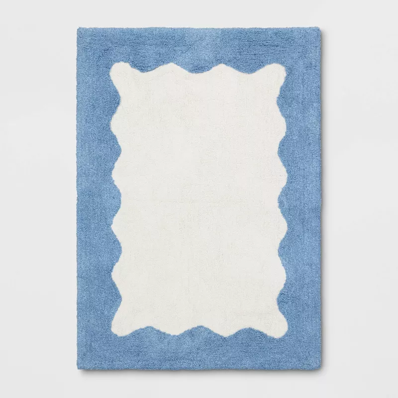 Wave Kids' Rug Blue 4'x5'6"