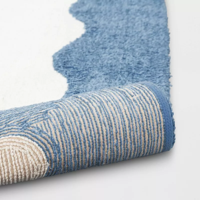 4'x5'6" Wave Kids' Rug Blue, - Image 2