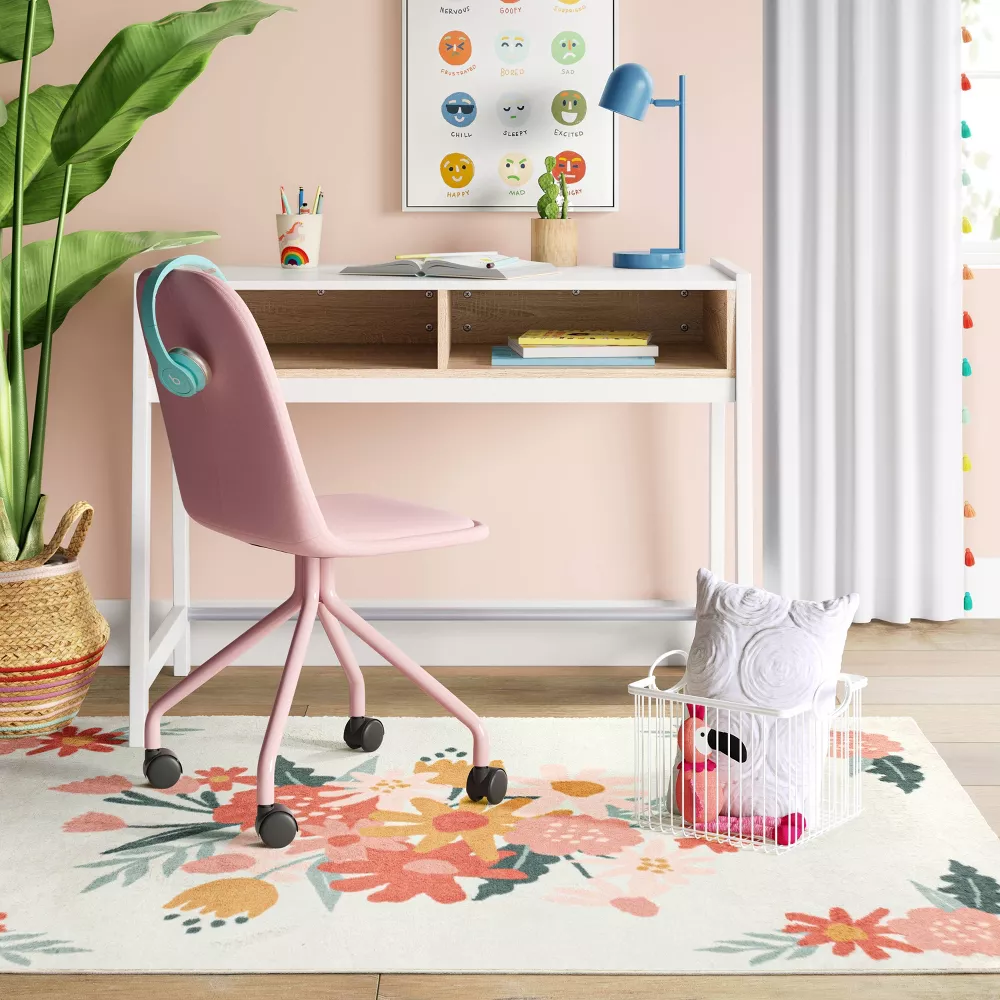 In the Garden Kids' Area Rug Pink 4'x6' - Image 4