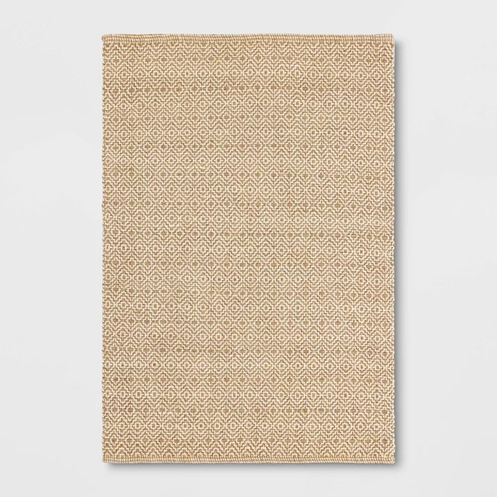 Jute Diamond Area Rug Tan/Ivory 4'x6'