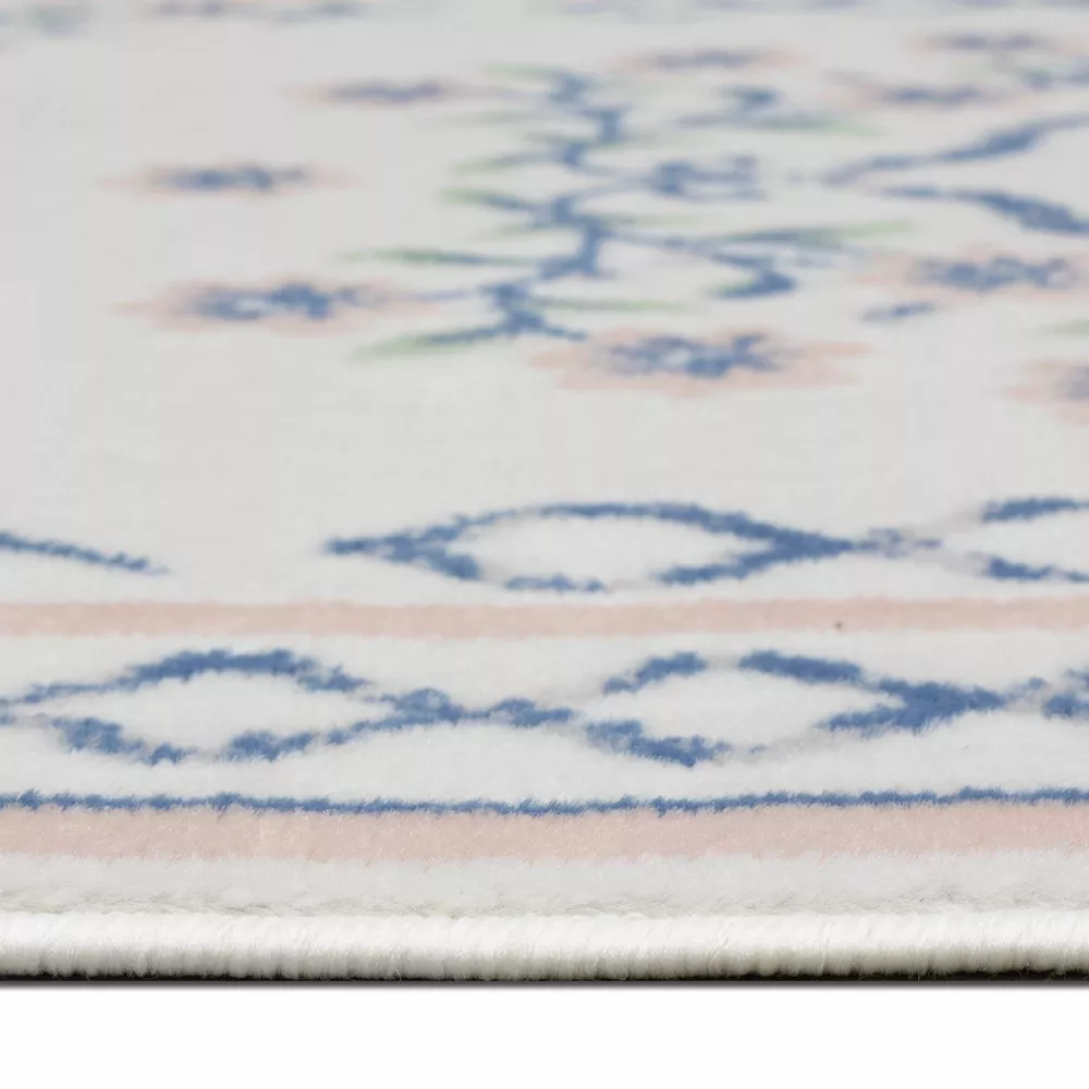 Lattice Border Floral Woven Area Rug 4'x6' - Image 5