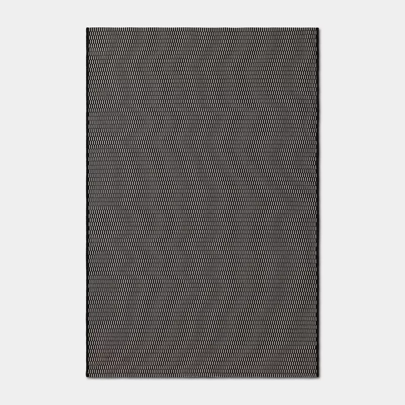 Micro Dash Rectangular Woven Outdoor Area Rug Heathered Black 4'x6'