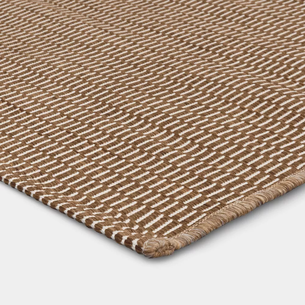 Micro Dash Rectangular Woven Outdoor Area Rug Tan 4'x6' - Image 3